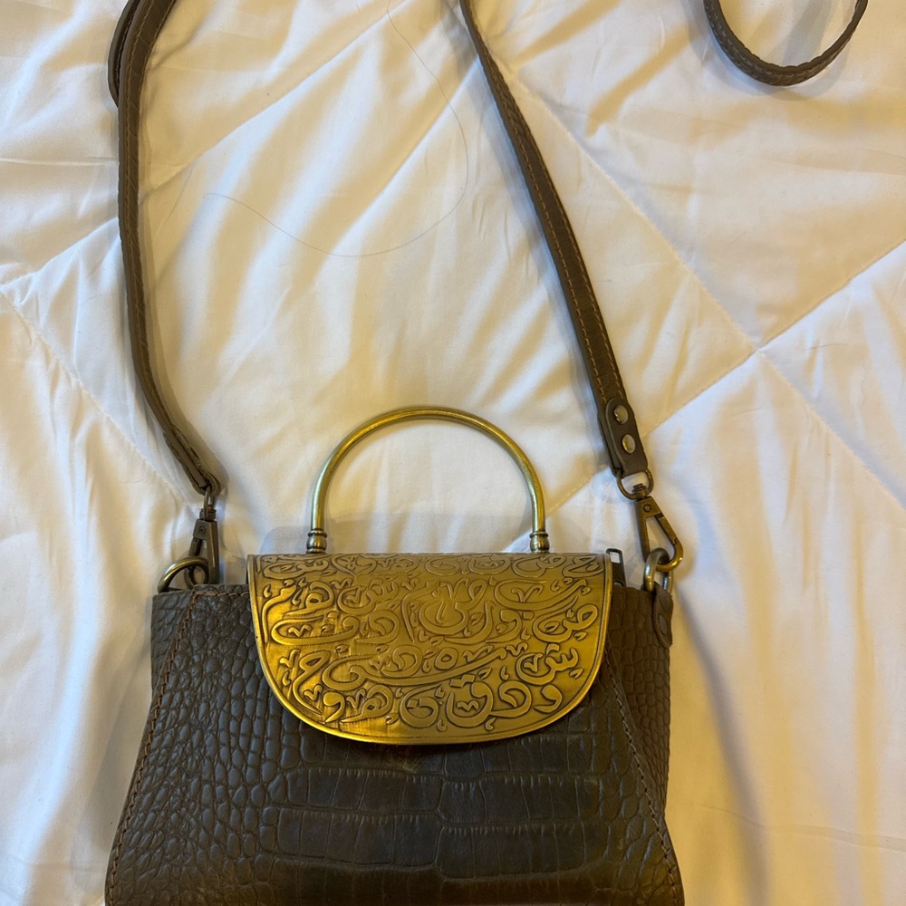 Elegant Brown and Gold Handbag